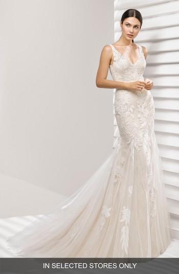 Women's Rosa Clara Aurelia Lace Mermaid Gown, Size - Ivory