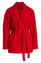 Women's J.crew Camille Short Boiled Wool Wrap Coat - Red