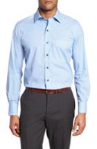 Men's David Donahue Print Sport Shirt - Blue