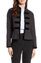 Women's Kate Spade New York Velvet Trim Military Jacket