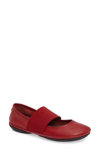Women's Camper 'right Nina' Leather Ballerina Flat Us / 38eu - Red