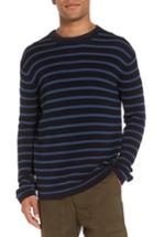 Men's Vince Reverse Tuck Stitch Stripe Sweater, Size - Blue