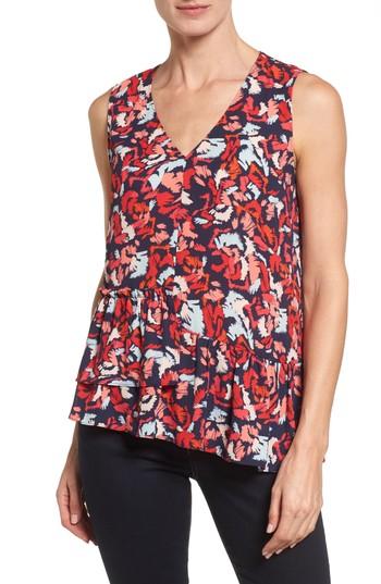 Women's Halogen Drop Ruffle Tank Top, Size - Blue