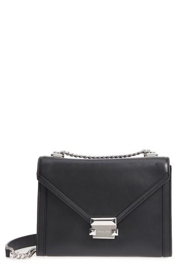 Michael Michael Kors Large Whitney Leather Shoulder Bag - Black