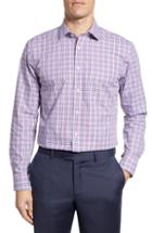 Men's Nordstrom Men's Shop Non-iron Trim Fit Plaid Dress Shirt .5 - 32/33 - Purple