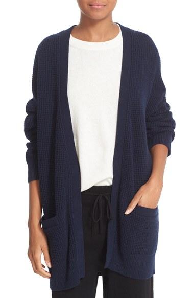 Women's Vince Waffle Stitch Boyfriend Cardigan