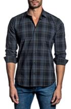 Men's Jared Lang Trim Fit Plaid Sport Shirt, Size - Blue