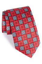 Men's Nordstrom Men's Shop Geometric Medallion Silk Tie, Size - Red
