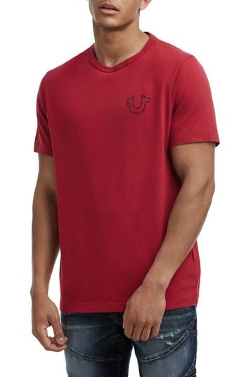 Men's True Religion Brand Jeans Barbed Wire Logo T-shirt - Red