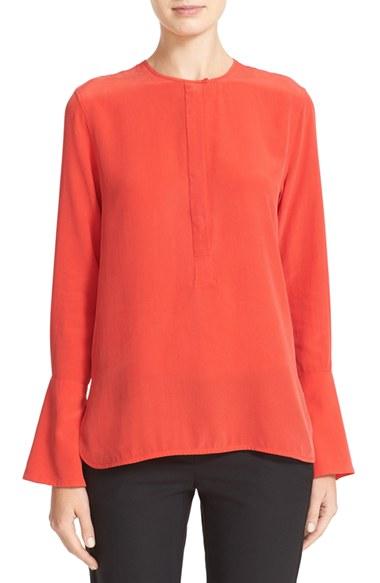 Women's Equipment Kenley Bell Cuff Silk Blouse - Red