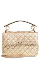 Valentino Garavani Medium Rockstud Spike Leather Shoulder Bag - Metallic