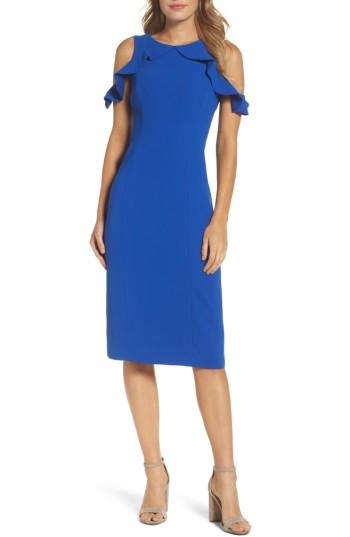 Women's Maggy London Cold Shoulder Sheath Dress - Blue