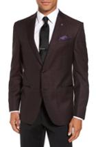 Men's Ted Baker London Jack Trim Fit Wool Dinner Jacket R - Burgundy
