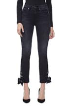 Women's Good American Good Straight Ankle Lace Skinny Jeans - Black
