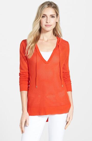 Women's Michael Michael Kors Mesh High/low Hoodie