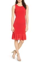 Women's Michael Michael Kors Pleat Hem Dress - Red