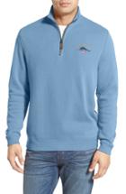 Men's Tommy Bahama 'classic Aruba' Original Fit Half Zip Sweater - Blue