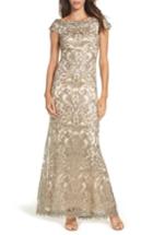 Women's Tadashi Shoji Off The Shoulder Corded Tulle Gown
