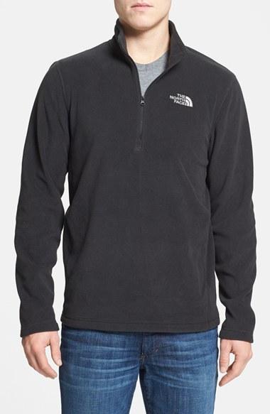Men's The North Face 'tka 100 Glacier' Quarter Zip Fleece Pullover - Black