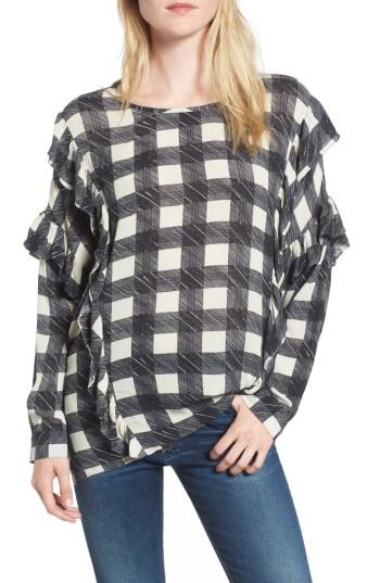 Women's Ag Bijou Ruffle Blouse - Black