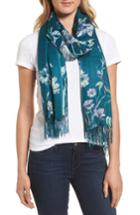 Women's Nordstrom Cambridge Print Wool & Cashmere Scarf, Size - Blue/green
