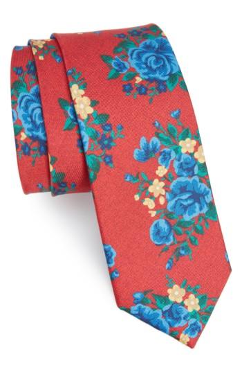 Men's The Tie Bar Hinterland Floral Silk Tie, Size - Red