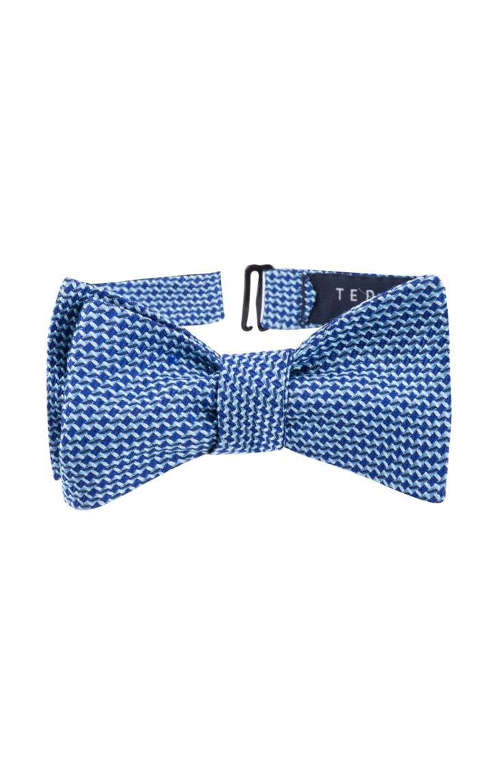 Men's Ted Baker London Geometric Silk Bow Tie, Size - Black