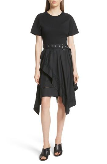 Women's 3.1 Phillip Lim Cotton Handkerchief Hem Dress - Black