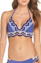 Women's L Space Piper Bikini Top, Size D - Blue