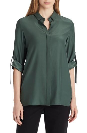 Women's Lafayette 148 New York Jeslyn Silk Blouse - Green