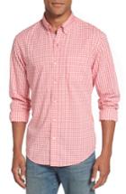 Men's Bonobos Slim Fit Summerweight Check Sport Shirt, Size - Coral