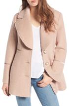 Women's Kensie Velvet Trim Bell Sleeve Coat