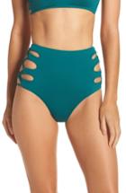 Women's Isabella Rose Paradise High Waist Bikini Bottoms - Green
