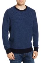 Men's Nordstrom Men's Shop Jacquard Wool & Cashmere Sweater - Blue