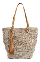 Nordstrom Crochet Straw Tote - Grey