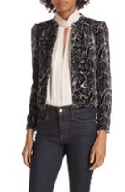 Women's Rebecca Taylor Snake Print Velvet Jacket - Black