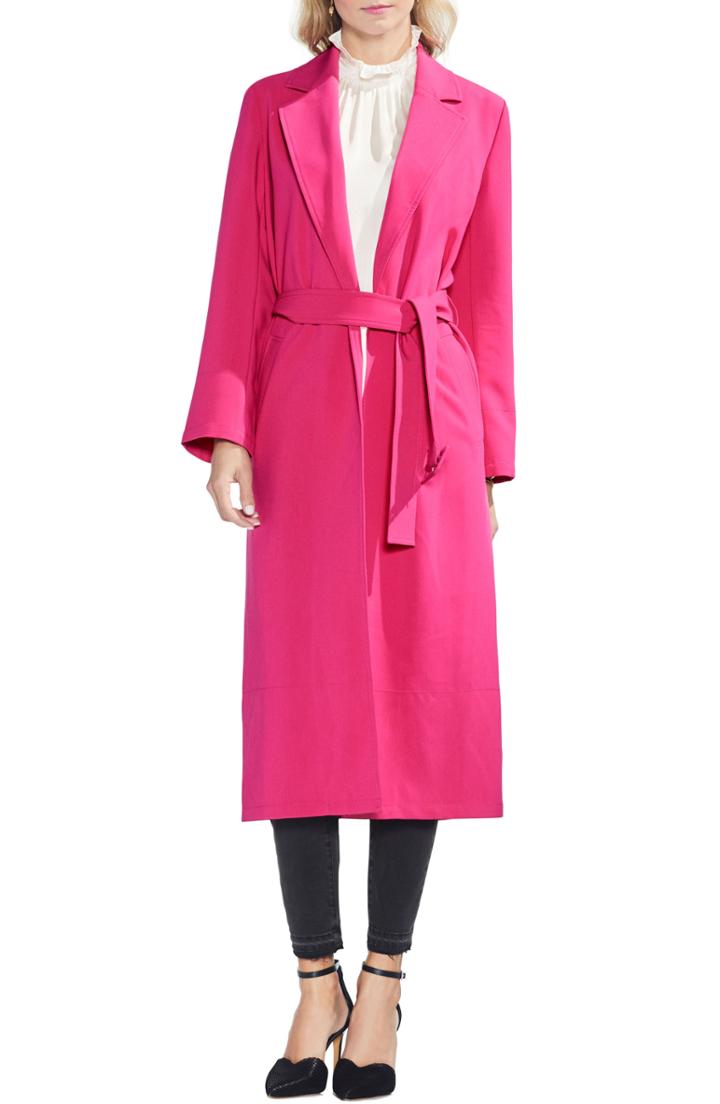 Women's Vince Camuto Stetch Crepe Trench Coat - Pink