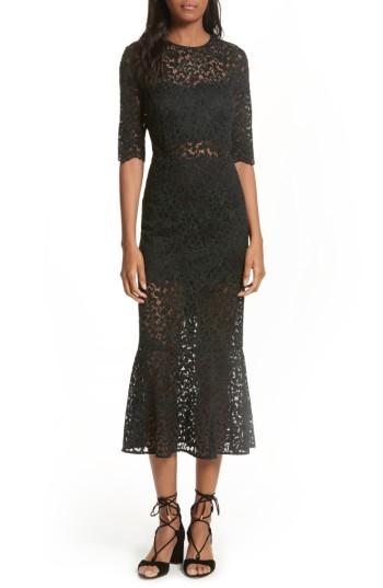 Women's Veronica Beard Linden Lace Midi Dress - Black