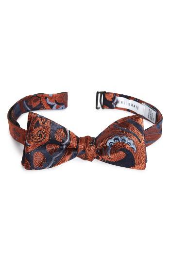 Men's Calibrate Paisley Silk Bow Tie, Size - Metallic