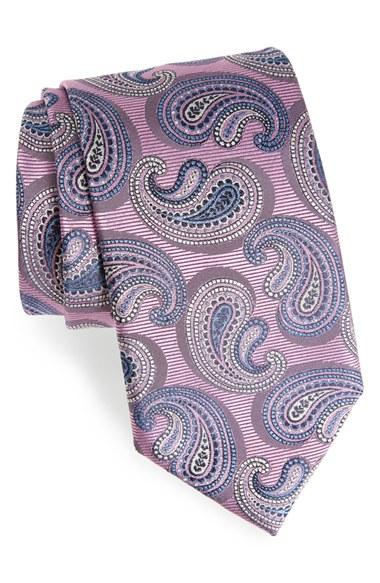 Men's Canali Paisley Silk Tie, Size - Pink