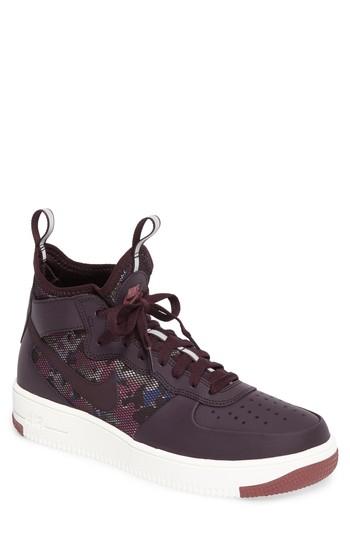 Men's Nike Air Force 1 Ultraforce Mid Sneaker .5 M - Burgundy