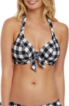 Women's Freya Totally Check Halter Bikini Top D - Black