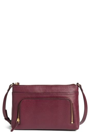 Nordstrom Pebbled Leather Crossbody Bag - Burgundy