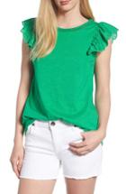 Women's Bobeau Eyelet Sleeve Top - Green