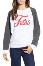 Women's Wildfox Fatale Fleece Sleeve Sweatshirt - White