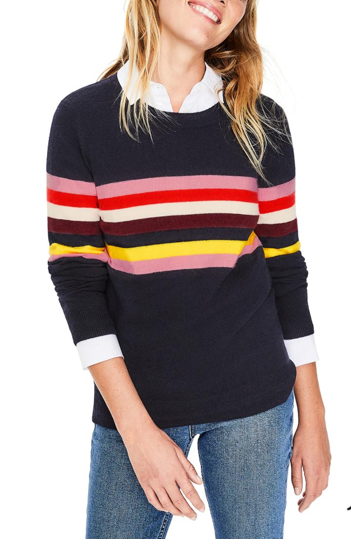 Women's Boden Crewneck Cashmere Sweater - Blue