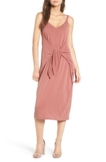 Women's Knotted Midi Dress - Pink