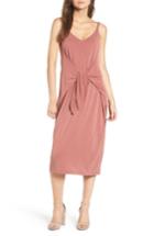 Women's Knotted Midi Dress - Pink