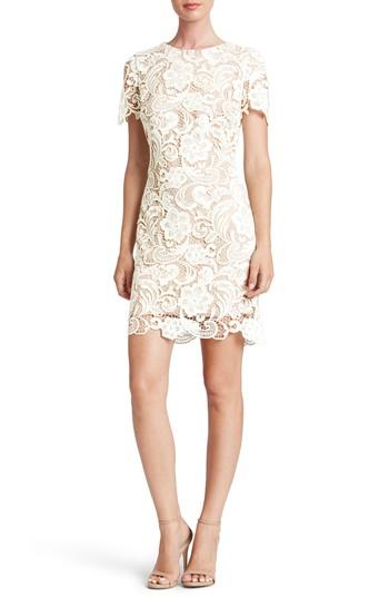 Women's Dress The Population Anna Crochet Lace Sheath Dress - White