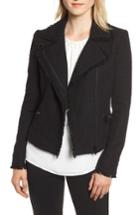 Women's Karl Lagerfeld Paris Tweed Moto Jacket - Black